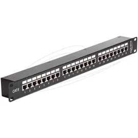 DeLock Kupplungs-Patchpanel 24 Port Cat.6 19 Zoll