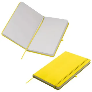Easy Gifts Notizbuch / DIN A5 / 160 blanko / samtweiches PU Hardcover / Farbe: gelb
