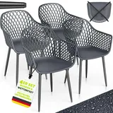 tillvex Gartenstuhl 4er Set 120 x 60 x 90 cm grau/silber