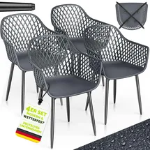 tillvex Gartenstuhl 4er Set 120 x 60 x 90 cm grau/silber