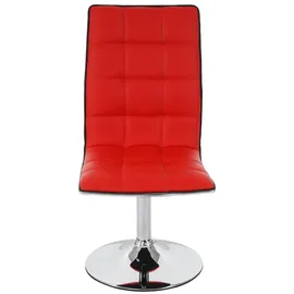 Mendler 2er-Set Esszimmerstuhl HWC-C41, Stuhl Küchenstuhl, höhenverstellbar drehbar, Kunstleder - rot