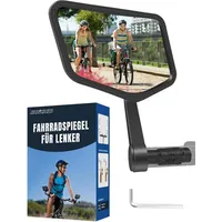 Luxuskollektion Fahrradspiegel extra große Spiegelfläche Echtglas