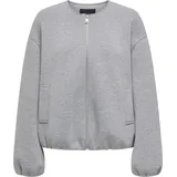 Only Stylische Jacke mit Reißverschluss und weitem Schnitt Größe: M-L - Grau - M/L