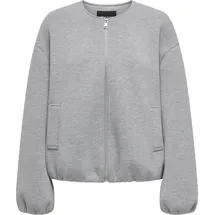 Only Stylische Jacke mit Reißverschluss und weitem Schnitt Größe: M-L - Grau - M/L