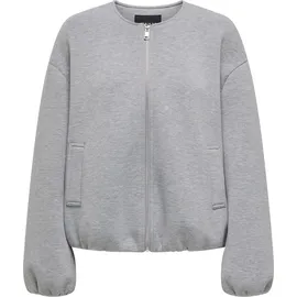 Only Stylische Jacke mit Reißverschluss und weitem Schnitt Größe: M-L - Grau - M/L