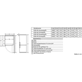 Bosch Serie 4 KGN49XIEA Kühl-Gefrierkombination (438 l, 2030 mm hoch, Inox-antifingerprint)