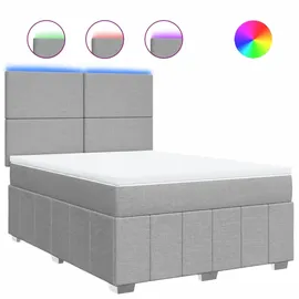 vidaXL Boxspringbett 140 x 200 cm Hellgrau