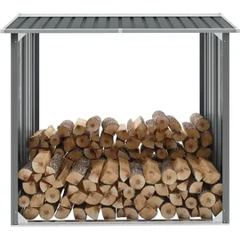 vidaXL Brennholzlager 172 x 154 cm grau/stahl