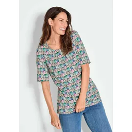 GOLDNER Multicolor-Shirt mit Halbarm, Rundhalsausschnitt in bunt | Gr.: 52