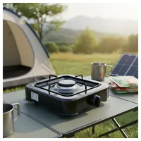 Melko Gaskocher Campingkocher 1 flammig Gasherdplatte Camping Outdoor Kochfeld Metall Gasbrenner