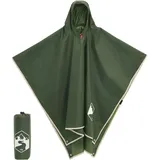 Regenponcho mit Kapuze 2-in-1-Design Grün 223x145 cm