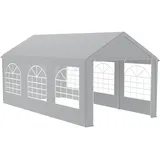 FIVMEN Pavillon Partyzelt 3x6 m mit 4 Abnehmbaren Seitenwänden Wasserdicht Stabil Winterfest Sonnenschutz Gartenpavillon Gartenzelt Party Zelt, Grau