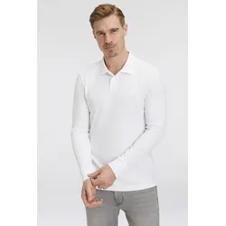 Poloshirt BOSS ORANGE "Passerby", Herren, Gr. XXL, weiß (100_weiß), Jersey, Obermaterial: 95% Baumwolle, 5% Elasthan, unifarben, casual, körpernah hüftbedeckend, hoch geschlossener Ausschnitt, Langarm eingesetzt elastischer Bund, Shirts, mit BOSS-Logobadge