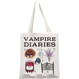 JTOUK Vampir-TV-Show-inspiriertes Geschenk TVD Mystic Falls Geschenk Vampir-Partyzubehör Tasche TVD Tragetasche für Vampir-Fans, Vampire Tote EU, 13.78 inch x 14.96 inch, Large - 13.78 inch x 14.96 inch, Large