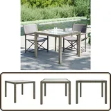 Gartentisch 90x90x75 cm Gehärtetes Glas Poly Rattan Grau - Gartentisch - Outdoor-Tisch - Polyrattan Tisch - Gartenmöbel - Balkonmöbel