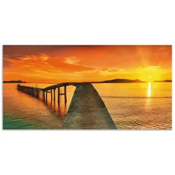 Wandbild ARTLAND "Sonnenaufgang über dem Meer", orange (farbe bild(er): orange), B:100cm H:50cm, Bilder, als Alubild, Outdoorbild, Leinwandbild in verschied. Größen