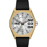 Diesel Quarzuhr SCRAPER, Armbanduhr, Herrenuhr, Lederarmband, analog schwarz