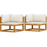 vidaXL Modulare Ecksofas 2-tlg. cremeweiß