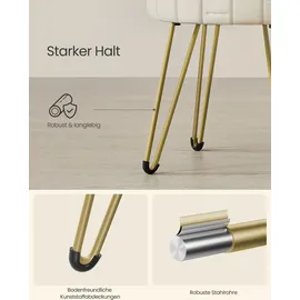 Songmics Sitzhocker Hocker (Schminktischhocker, Samt Schminkhocker), 4 Metallbeine, für Ankleidezimmer, Wohnzimmer, Schlafzimmer
