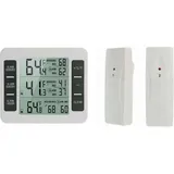 Packung Kühlschrank-Gefrierschrank-Thermometer, kabelloses Kühlschrankthermometer mit 2 Sensoren, akustischem Alarm, Min/Max, Innen-/Außenthermometer