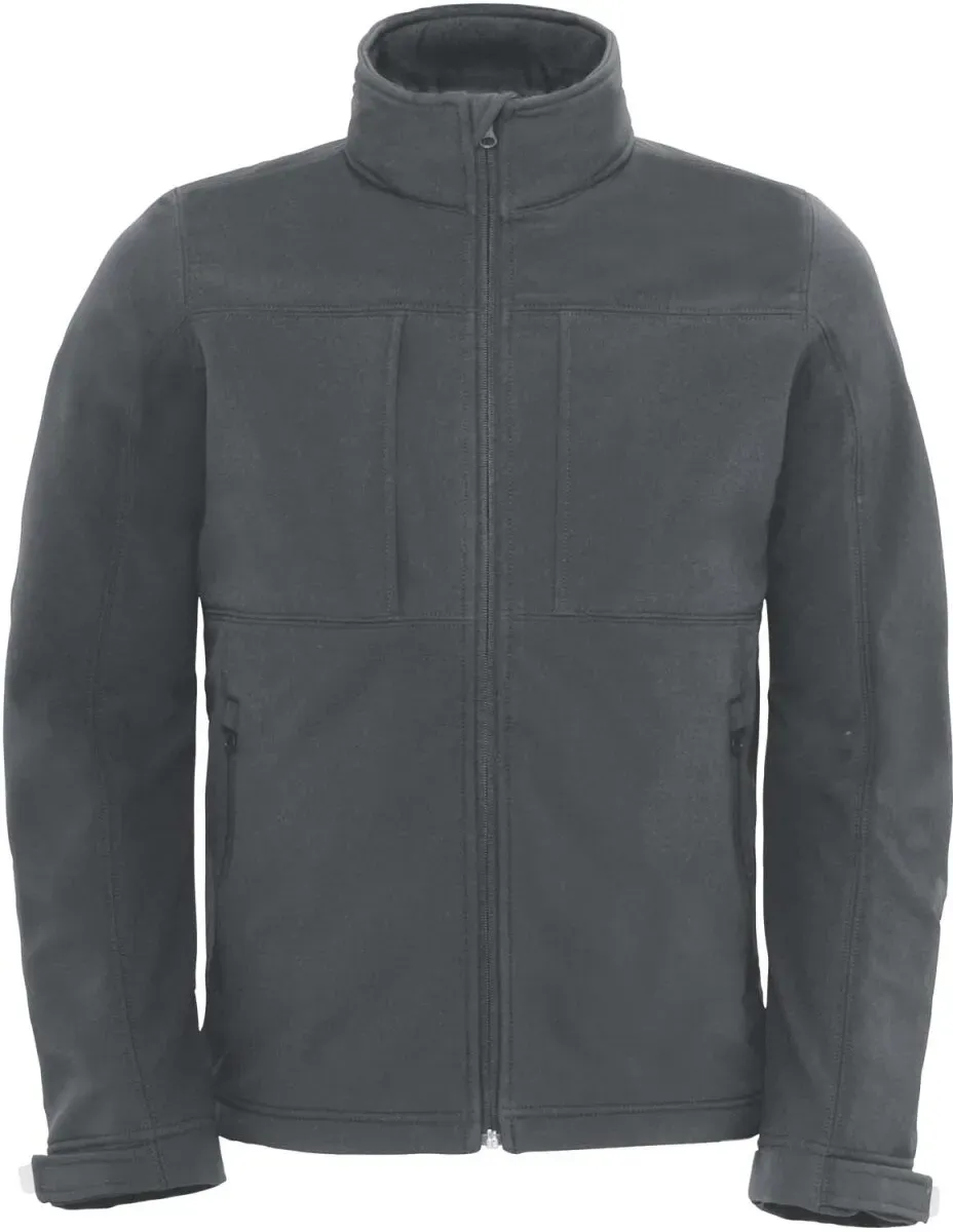 B&C Herren 3-Lagen Kapuzen Softshell Jacke Softshell-Jacke JM950 dark grey (solid) L