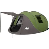 AYAMAYA Pop-Up-Zelte für 6 Personen – Doppelschichtiges, wasserdichtes Sofortzelt mit Vorraum und Veranda, großes Familienzelt, automatischer Aufbau für 4–6 Personen, Camping, Wandern (Stangen im