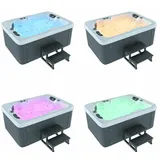 DEKO VERTRIEB BAYERN XXL Luxus SPA LED Whirlpool SET 190x135 cm Outdoor-Indoor Pool Ozon 2 Pers.