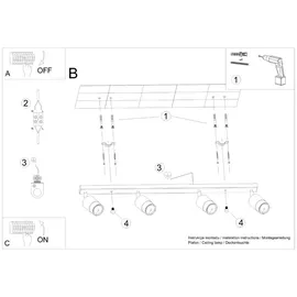 Sollux SL.1067 Deckenleuchte NERO 4 schwarz/chrom