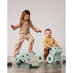 MODU Dreamer-Set - XXL Bauset Balance-Spielzeug, Rutscher, Wippe, Baukasten Set, Farben: Sand Grey / Honey Yellow