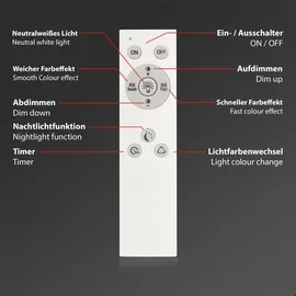 Briloner Led Deckenleuchte Smart Rgb Bluetooth Wifi Timer Alexa weiß 22w Ø42cm Briloner