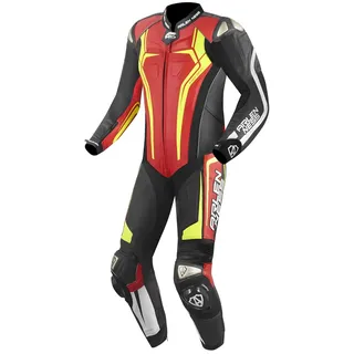 Arlen Ness Sugello 2 1-Teiler Motorrad Lederkombi, schwarz/rot/gelb, 52