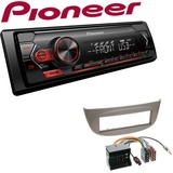 Pioneer 1-DIN Autoradio USB AUX Android für Renault Twingo II 2009-2014 hellgrau