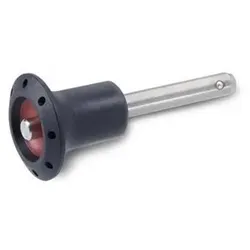 113.5-10-100 Edelstahl-Kugelsperrbolzen, mit Kunststoff-Knopf, Bolzen Werkstoff 1.4305