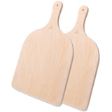 Pizzaschaufel aus Holz, 2er Set Pizzaschieber für hausgemachte Pizza und Brot