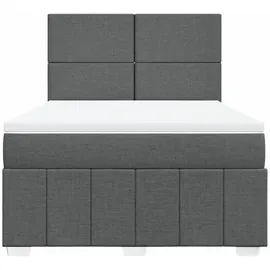 vidaXL Boxspringbett 140 x 200 cm Dunkelgrau