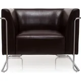 HJH Office Sessel CURACAO Kunstleder 73,5 x 54 x 88 cm Braun mit Armlehnen