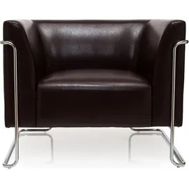 HJH Office Sessel CURACAO Kunstleder 73,5 x 54 x 88 cm Braun mit Armlehnen