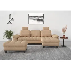 sit&more Ecksofa SIT & MORE "Westham L-Form", braun (macciato), B:275cm H:88cm T:172cm, 100% Polyester, Sofas, Ecksofa, Recamiere, mit oder ohne Bettfunktion, Bettkasten, Füße wengefarben