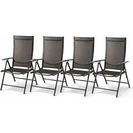 Mojawo Garten Klappstuhl 54 x 64 x 106 cm grau 4 St.