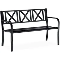 Relaxdays Gartenbank aus Metall, 2-Sitzer, robust, für Terrasse, Balkon,