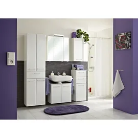 Saphir Hängeschrank SAPHIR "Quickset Wand-Badschrank 35 cm breit mit 1 Tür, 2 Einlegeböden", weiß (weiß glanz, weiß hochglanz), B:35cm H:70cm T:20cm, Spanplatte, Schränke, Hängeschrank, Badezimmer-Hängeschrank inkl. Türdämpfer, Griffe in Chrom Glanz