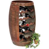 DanDiBo Ambiente DanDiBo Weinregal Holz Stehend Weinfass 0370-R Fass 80 cm Flaschenregal Flaschenständer Flaschenhalter Braun Bar Weinbar