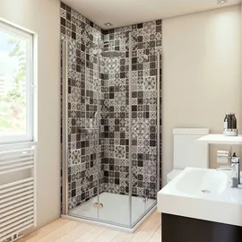Breuer Duschrückwand grau/weiß