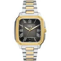 Fossil Herren Analog Quarz Uhr mit Edelstahl Armband FS6123
