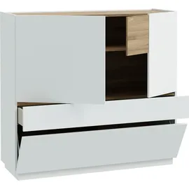 Forte Highboard Lewisville 119,7 x 111,2 x 41 cm Grau / Weiß