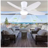 oyajia Deckenventilator 70W 5 Flügeln Deckenventilator mit Beleuchtung,LED Deckenleuchte 110cm, Dimmbare Deckenleuchte mit Fernbedienung für Schlafzimmer, Wohnzimmer