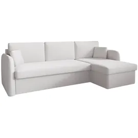 m-punkt Ecksofa NICE Abriamo Boucle Ecru Hell mit Bettfunktion und Bettkasten Bett Sofa