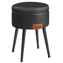 VASAGLE Hocker mit Stauraum LOM005B01 schwarz Kunstleder