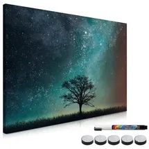 Navaris Magnettafel Memoboard Starry Sky und Tree, 60 x 40 cm bunt