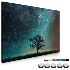 Navaris Magnettafel Memoboard Starry Sky und Tree, 60 x 40 cm bunt